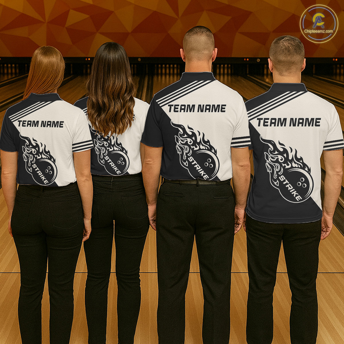 Custom Retro Beige and Black Flame Bowling Shirts For Women, Vintage Team Bowling League jerseys NQS11590