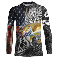 Load image into Gallery viewer, Walleye Fishing American Flag patriotic Custome 3D All Over Printed Shirts Personalized Fishing gift NQS340
