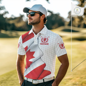 Canadian Flag Golf Polo Shirts For Men Custom team golf jerseys, patriotic golf shirts NQS9929