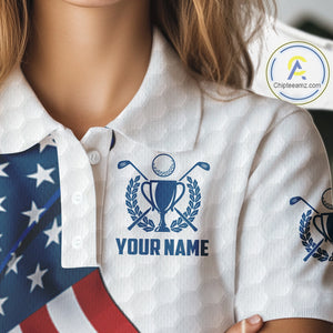 American Flag Golf Polo Shirts For Women Custom team golf jerseys, patriotic golf shirts NQS9930