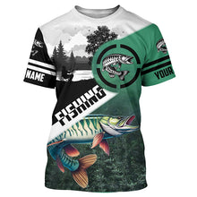 Load image into Gallery viewer, Musky fishing Customize Sun protection long sleeve fishing shirts, Personalized Fishing Gifts NQS421