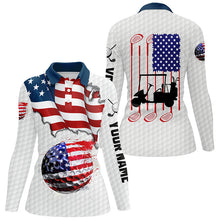 Load image into Gallery viewer, American flag white Golf ball Women Golf Polo Shirt Custom Golf Shirts For Ladies, Patriotic Golf Gift NQS7738