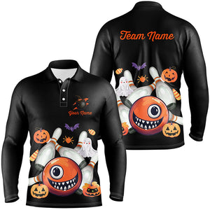 Funny Halloween Bowling Custom Men Bowling Polo, Quarter zip Shirts Halloween Bowling Team Jerseys NQS8412