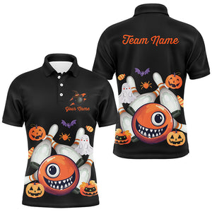 Funny Halloween Bowling Custom Men Bowling Polo, Quarter zip Shirts Halloween Bowling Team Jerseys NQS8412