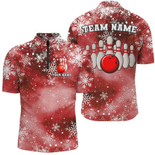 Load image into Gallery viewer, Red Snowflake Christmas pattern Men&#39;s Bowling shirt Custom Christmas Team Bowling League Jersey NQS8855