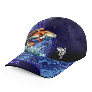 Redfish fishing blue camo Custom fishing hat Unisex Fishing Baseball saltwater Angler fishing hat cap NQS6979