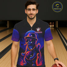 Load image into Gallery viewer, Custom Funny Cat Neon Bowling Hawaiian Shirt Bowling Uniform Button-up Bowling Team Shirts NQS11185