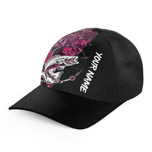 Load image into Gallery viewer, Bass Fishing Tattoo pink camo Custom women fishing hat Unisex Fishing Baseball fisherman hat NQS2758