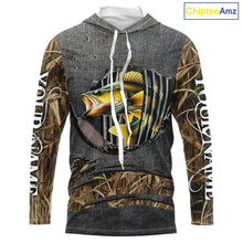 Load image into Gallery viewer, Walleye fishing camo metal grunge pattern Custom walleye fishing shirts walleye fishing gifts NQS11370