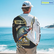 Load image into Gallery viewer, Personalized Crappie fishing shirts Custom sun protection Crappie fishing team jerseys | Gold NQS11373