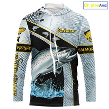 Load image into Gallery viewer, Chinook Salmon fishing scales UV protection Custom long sleeve fishing shirts, Salmon fishing jerseys NQS10216
