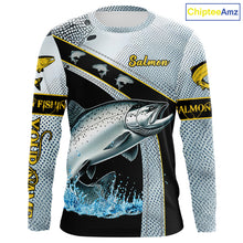 Load image into Gallery viewer, Chinook Salmon fishing scales UV protection Custom long sleeve fishing shirts, Salmon fishing jerseys NQS10216