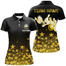 Load image into Gallery viewer, Personalized Mens Bowling Shirt golden star Bowling Ball and Pins Team bowling jersey for Women Bowler NQS8630