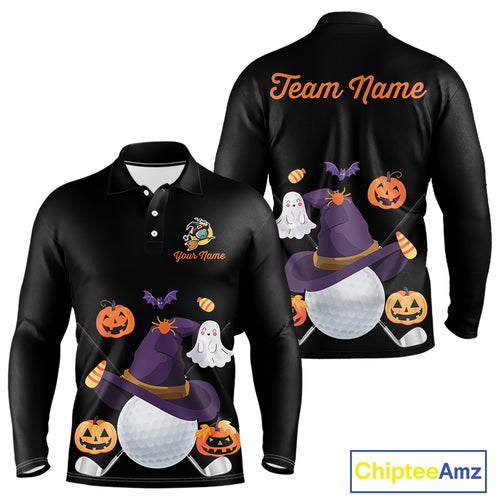 Funny pumpkin golf ball clubs Men's polo golf shirts Custom Halloween team golf jerseys NQS10807
