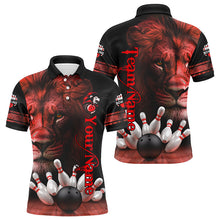 Load image into Gallery viewer, Lion Bowling Polo, Quarter Zip Shirts For Men Custom Bowling League Shirt Team Jerseys Outfits | Red NQS8858