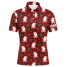 Load image into Gallery viewer, Red Santa Christmas pattern Men golf polo shirt custom team mens golf tops, Christmas golf apparel NQS8866