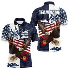 Load image into Gallery viewer, Red, White and Blue American Flag Eagle Bowling Shirts For Men Custom Patriotic Bowling Team Jersey NQS9120