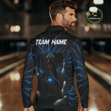Load image into Gallery viewer, Personalized Blue Thunder Lightning Cobra Snake Bowling Shirt For Men, Custom Name Bowling Team Jersey NQS9834