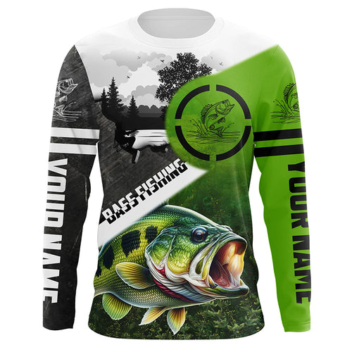 Largemouth Bass Fishing customize name UV protection long sleeves performance fishing shirts NQS1912