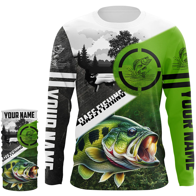 Largemouth Bass Fishing customize name UV protection long sleeves perf –  ChipteeAmz