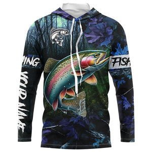 Rainbow trout Fishing blue camo fishing team trout Custom Long Sleeve UV protection fishing shirts NQS6070