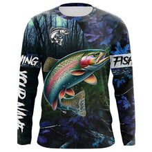 Load image into Gallery viewer, Rainbow trout Fishing blue camo fishing team trout Custom Long Sleeve UV protection fishing shirts NQS6070