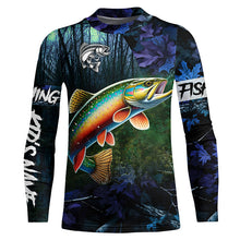 Load image into Gallery viewer, Brook trout Fishing blue camo fishing team trout Custom Long Sleeve UV protection fishing shirts NQS6072