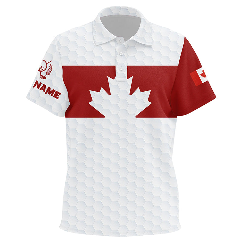 Canada Flag Kid golf polo shirts Golf Pattern Red White Golf Polo For Kid Patriotic Golf Tops NQS8182