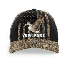 Load image into Gallery viewer, Goose hunting waterfowl camo American flag Custom hunting hat Unisex Goose hunting Baseball hat NQS8870