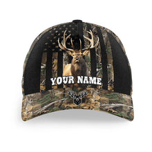 Load image into Gallery viewer, Elk hunting camo American flag Custom hunting hat Unisex Elk hunting Baseball hat NQS8871