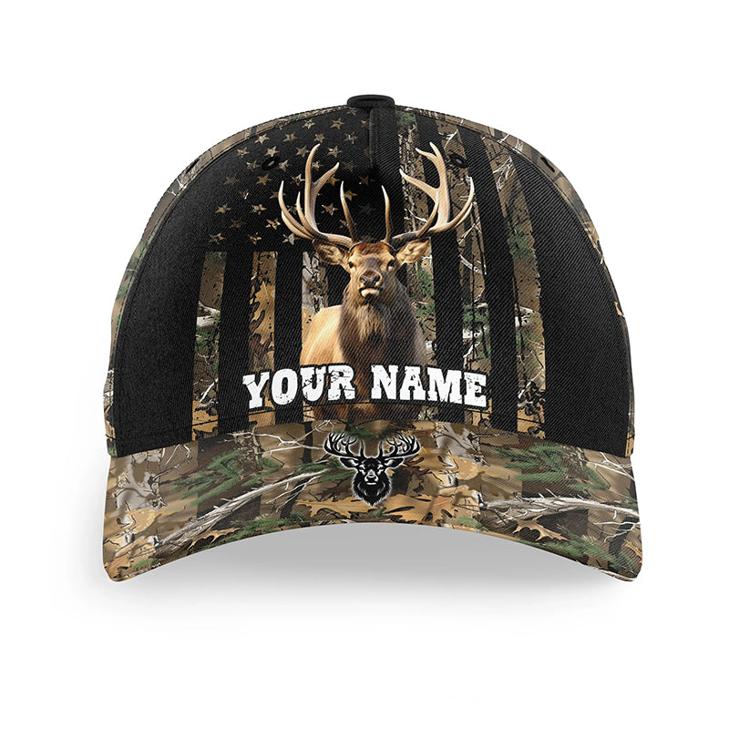 Elk hunting camo American flag Custom hunting hat Unisex Elk hunting Baseball hat NQS8871