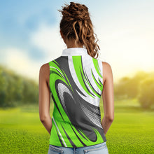 Load image into Gallery viewer, Personalized Womens sleeveless polo shirt custom ladies golf tops, best golf gifts | Green NQS9319