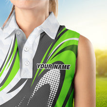 Load image into Gallery viewer, Personalized Womens sleeveless polo shirt custom ladies golf tops, best golf gifts | Green NQS9319