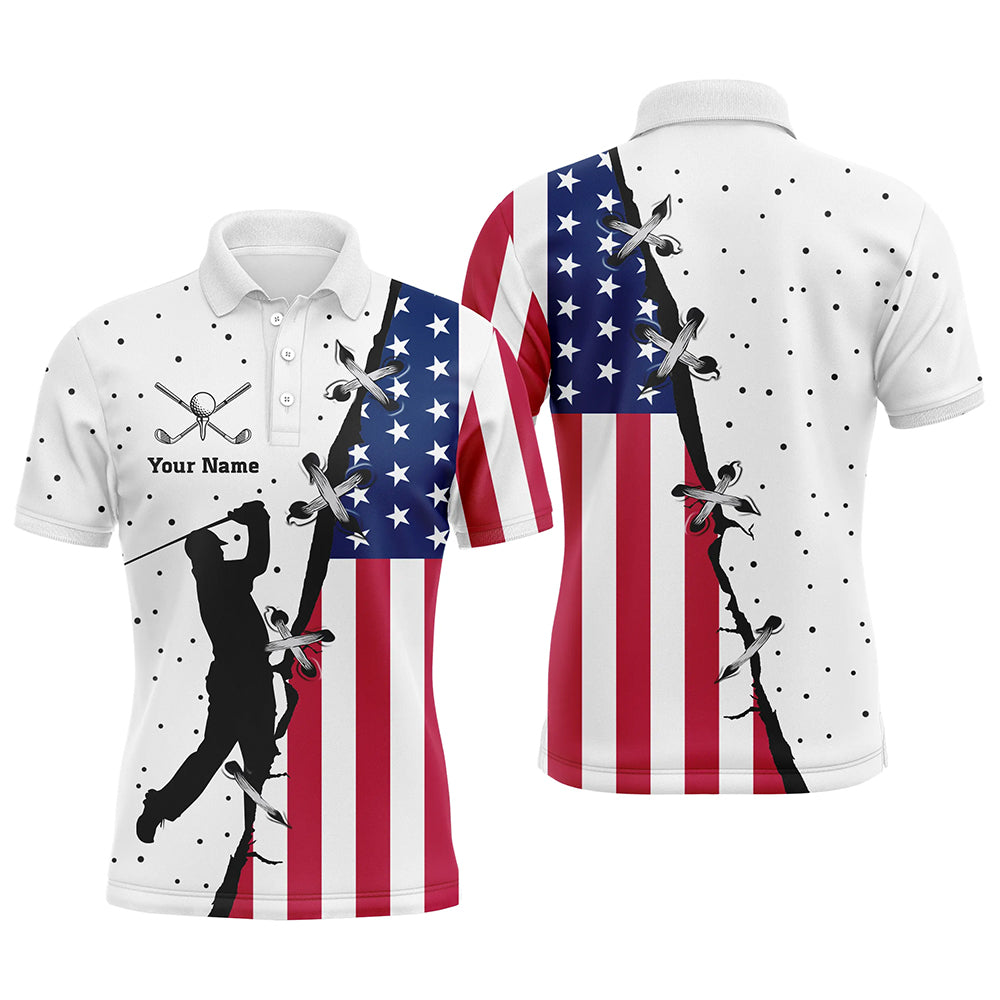 Mens golf polo shirts custom name American flag patriotic golf shirts, team golf tops for mens NQS5657