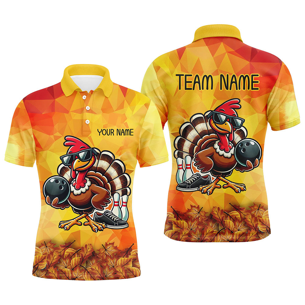 Personalized Funny Turkey Autumn Bowling Shirts For Men, Thanksgiving Bowling Shirts Team Uniform NQS8641