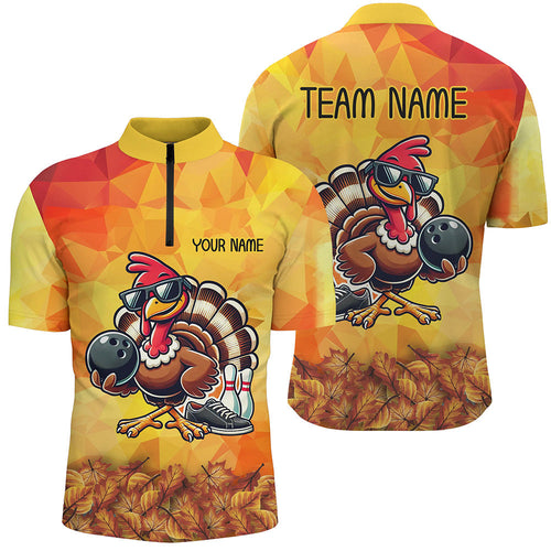 Personalized Funny Turkey Autumn Bowling Shirts For Men, Thanksgiving Bowling Shirts Team Uniform NQS8641