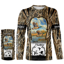 Load image into Gallery viewer, Mallard Duck hunting waterfowl camo hunting custom name 3D all over printed shirts NQSD51