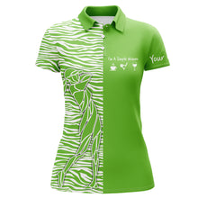 Load image into Gallery viewer, Green Womens golf polo shirt custom I&#39;m a simple women coffee golf wine zebra pattern ladies golf tops NQS5403