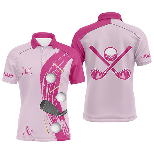 Personalized golf polos shirts for mens custom golf ball clubs Golf items golf wears for mens | Pink NQS7589