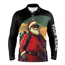 Load image into Gallery viewer, Santa Claus Playing Golf Christmas Mens golf polo shirt custom best mens golf wear NQS8648