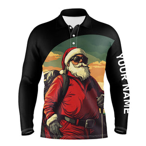 Santa Claus Playing Golf Christmas Mens golf polo shirt custom best mens golf wear NQS8648