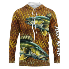 Load image into Gallery viewer, Walleye fishing scales Custom long sleeve Fishing Shirts, personalized freshwater fishing jerseys NQS6800