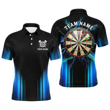 Load image into Gallery viewer, Black and Blue Light Dart Polo, Quarter Zip Shirt For Men Custom Dart Jerseys For Team NQS9132