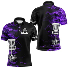 Load image into Gallery viewer, Purple smoke black Disc Golf Polo Shirt For Men custom team disc golf basket Mens disc golf outfits NQS11199