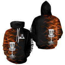 Load image into Gallery viewer, Orange smoke black Disc Golf Shirts custom team disc golf basket Unisex disc golf outfits NQS11200