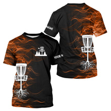 Load image into Gallery viewer, Orange smoke black Disc Golf Shirts custom team disc golf basket Unisex disc golf outfits NQS11200