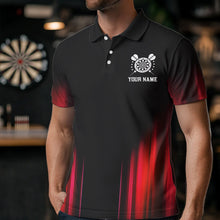 Load image into Gallery viewer, Black and Red Light Darts Polo, Quarter Zip Shirt For Men Custom Darts Jerseys For Team NQS9333