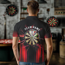 Load image into Gallery viewer, Black and Red Light Darts Polo, Quarter Zip Shirt For Men Custom Darts Jerseys For Team NQS9333