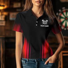 Load image into Gallery viewer, Black and Red Light Darts Polo, Quarter Zip Shirt For Women Custom Darts Jerseys For Team NQS9333