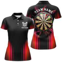 Load image into Gallery viewer, Black and Red Light Darts Polo, Quarter Zip Shirt For Women Custom Darts Jerseys For Team NQS9333